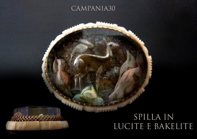 SB288 - SPILLA IN LUCITE E BAKELITE ANNI '40 - LE COLLEZIONI  DI CAMPANIA30