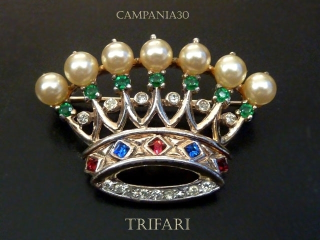 SB1401 - SPILLA CORONA TRIFARI ALFRED PHILIPPE ANNI '50 - LE COLLEZIONI  DI CAMPANIA30