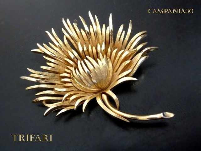 SB1588 - GRANDE SPILLA FIORE TRIFARI ANNI '50 - LE COLLEZIONI  DI CAMPANIA30