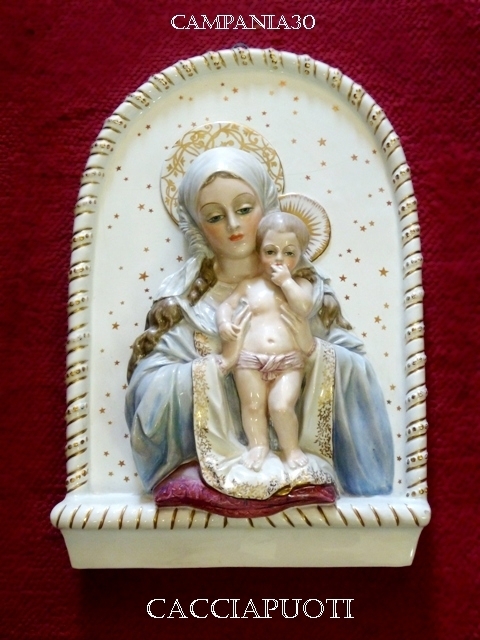 CRE58 - GRANDE PLACCA MADONNA CON BAMBINO GUIDO CACCIAPUOTI ANNI '50 - LE COLLEZIONI  DI CAMPANIA30