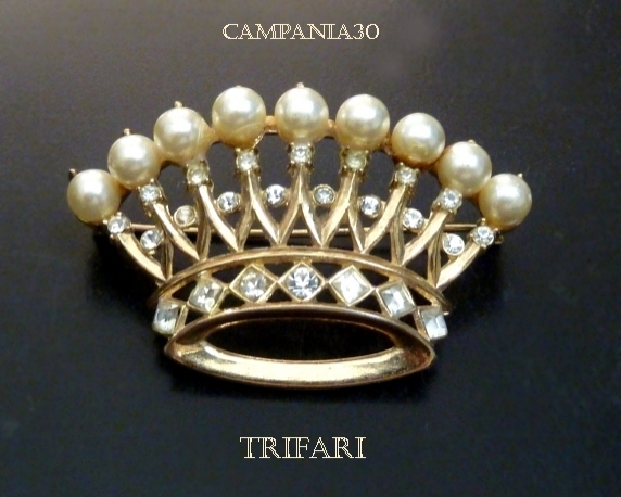 SB1601 - GRANDE SPILLA CORONA TRIFARI 1945 - LE COLLEZIONI  DI CAMPANIA30