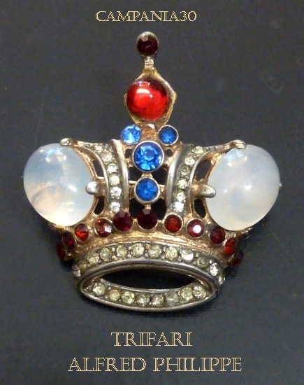 SB1603 - SPILLA CORONA PICCOLA TRIFARI ALFRED PHILIPPE 1944 - LE COLLEZIONI  DI CAMPANIA30