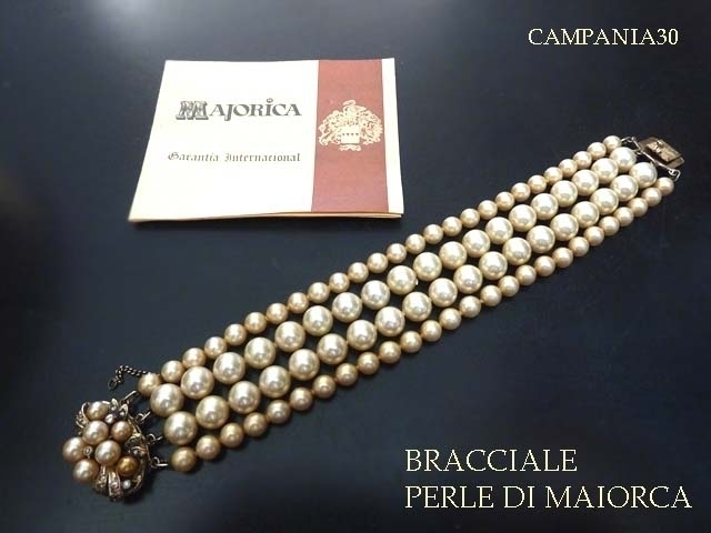 BB408 - BRACCIALE IN PERLE DI MAIORCA BICOLORE ANNI '90 - LE COLLEZIONI  DI CAMPANIA30