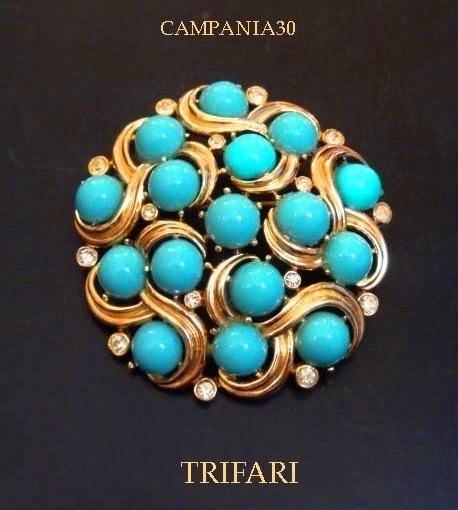 SB1707 - SPILLA TRIFARI TURCHESI ANNI '50 - LE COLLEZIONI  DI CAMPANIA30
