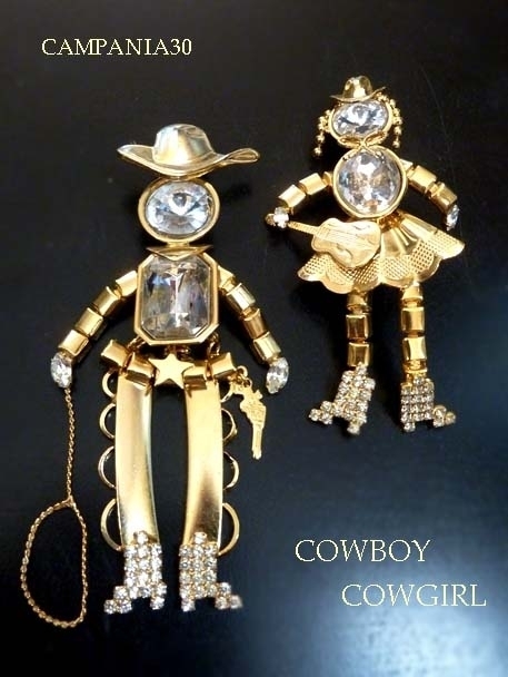SB1737 - SPILLA COW BOY E COW GIRL  ANNI '60 - LE COLLEZIONI  DI CAMPANIA30