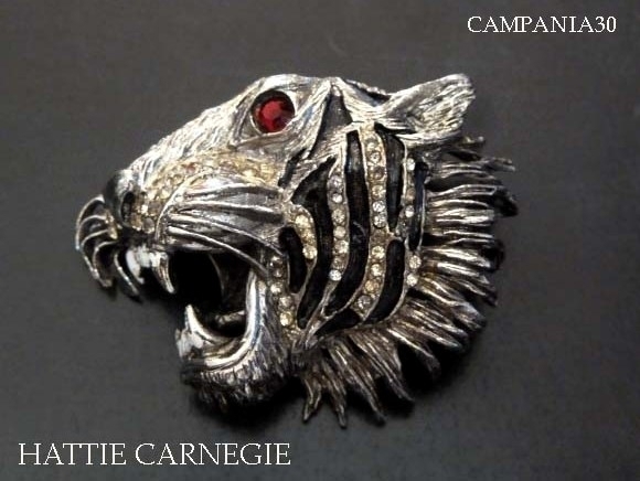 SB1750 - SPILLA TESTA DI TIGRE "HATTIE CARNEGIE" ANNI '60 - LE COLLEZIONI  DI CAMPANIA30